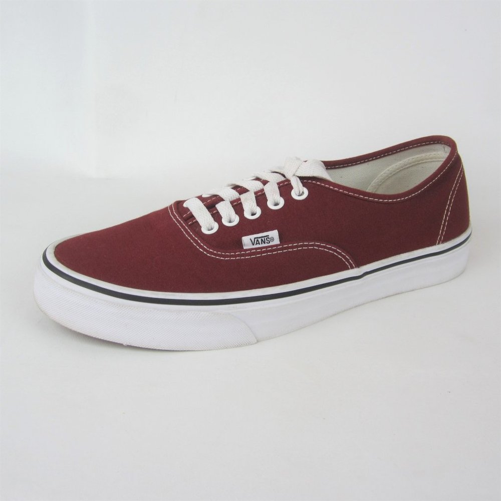 Vans Burgundy and White Sneakers